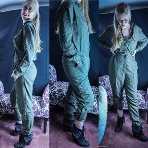 **sold** H & M army green jumpsuit size 6